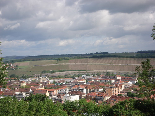 Útsýni yfir Würzburg frá virkinu Marienberg